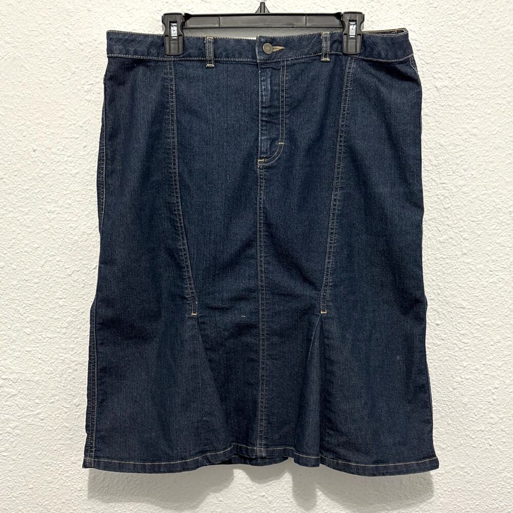 Vintage Y2K Denim Pleated Skirt Size 14 Grunge Boho Western